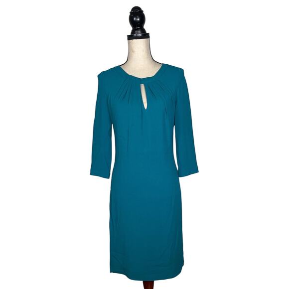 Piazza Sempione Blue Keyhole 3/4 Sleeve Sheath Dress    Size: IT 40 / US 4 - Picture 1 of 5